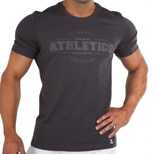 Athletico Men Charcoal Tshirt Front