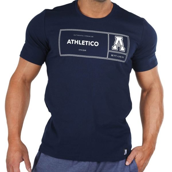 Athletico Men Navy Env Tshirt Front