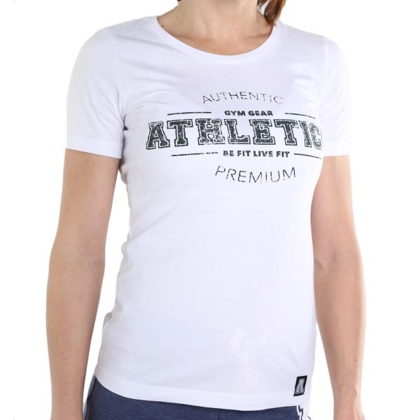 Athletico Ladies White Tshirt Front